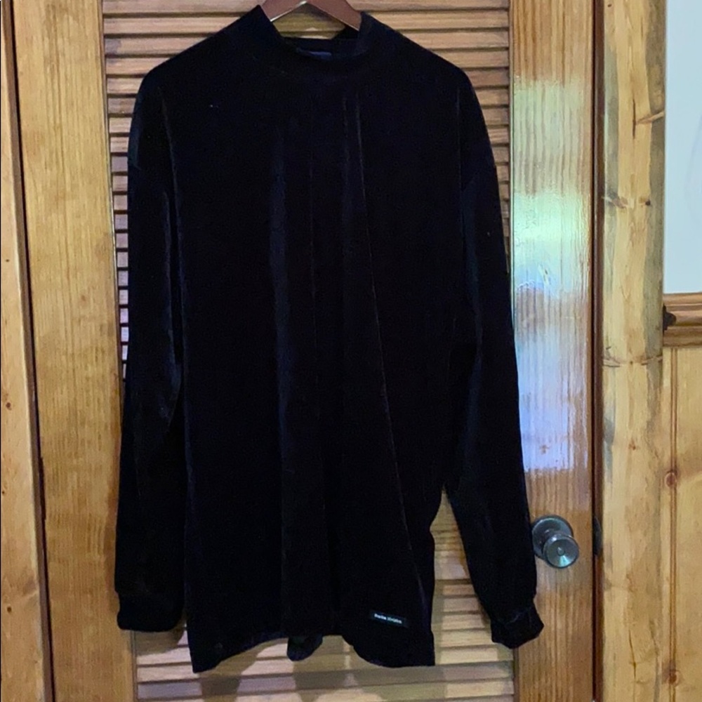 Cozy velvet mock neck sweater